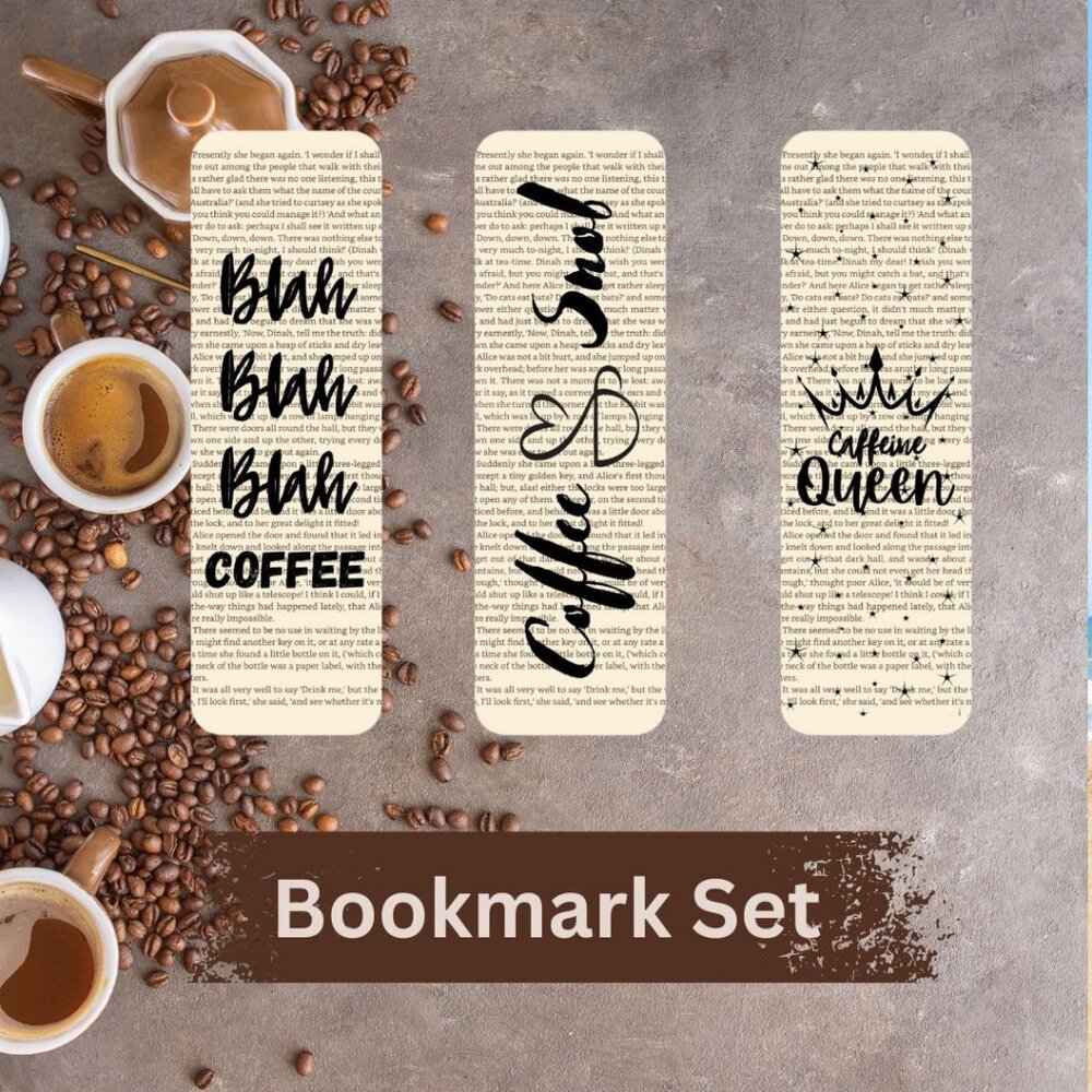 Coffee Quote Book Page Bookmarks, Coffee Gifts, Bookish - Picture 1 of 5